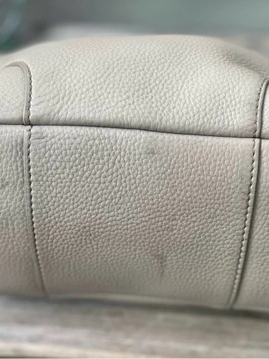 Tory Burch Pebbled Leather Tote in Light Gray - Picture 12 of 12